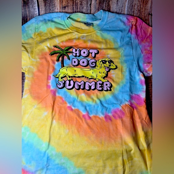 Tops | Dachshund Graphic Womens Shirt Tie Dye Puppy Dog Shirt Summer | Poshmark